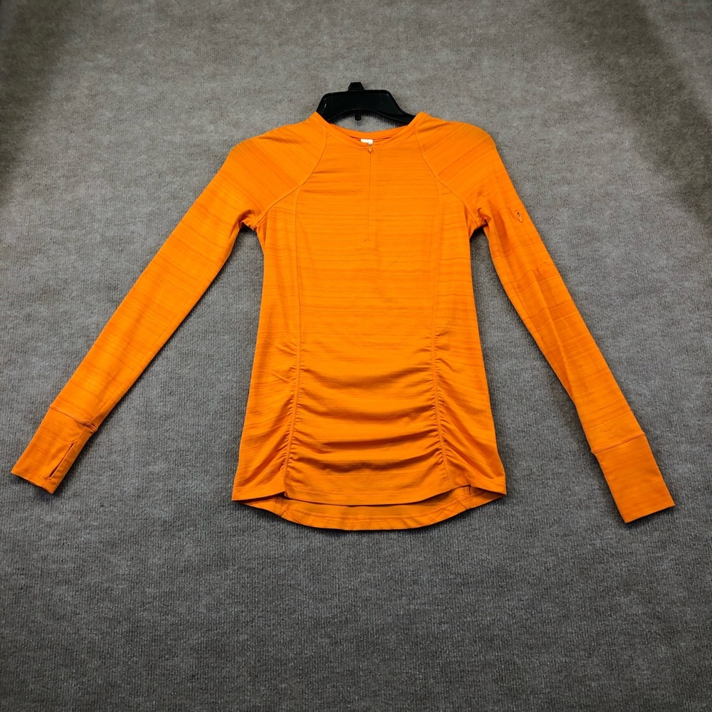 Athleta Pacifica Contoured Top Women's XXS Orange  Running Active Walking Pullo